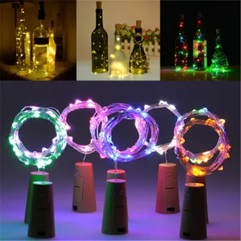 20LED DIY Dop pentru Sticla de Vin Șir LED Lumina 4/8pcs Zână Iluminat Strip Ghirlanda Petrecere de Nunta de Crăciun Deco Căsătorie Petrecere Acasă