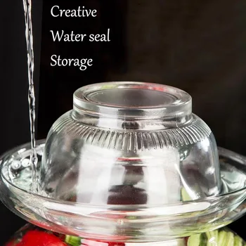 2500ml Sticlă Borcan Transparent Kimchi Recipient Alimente Sigilat Depozitare Decapare Borcane Chinezesc de Legume Murate Sticle de Bucătărie