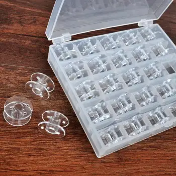 25Pcs transparent mașină de cusut bobina de culoare bobină bobină gol casetă de depozitare din plastic, pentru uz casnic accesorii de cusut instrumente