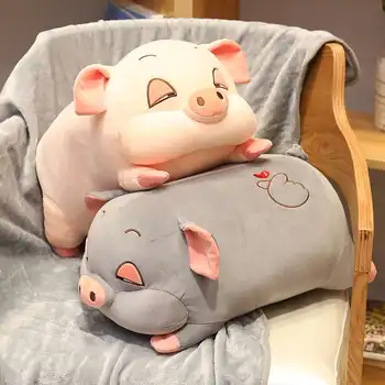 2in1 hamster Drăguț jucărie de pluș de dormit perna cu paturica pat papusa porc mouse-ul lavabil super pernă moale de înaltă calitate de cadou pentru copil