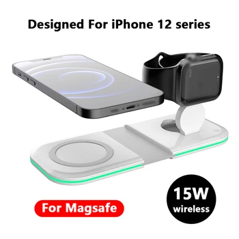 2in1 Magnetică Pliabil Duo de încărcare Pentru iPhone 12 12Pro 12ProMax 12Mini 15W Rapid de încărcare Wireless Pentru Magsafe Apple Watch Încărcător