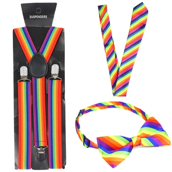 3 Buc/Set Colorat Papion Decor Rainbow Lega Curcubeu Bretele Rochie Set Consumabile Accesorii