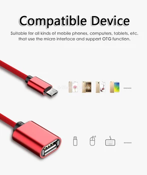 3 culori 18cm OTG Micro USB Cablu TypeC Cablu OTG de adaptador OTG movil juego Mouse Tastatură conector pentru Samsung Xiaomi