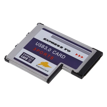 3 Port USB 3.0 Express Card 54mm PCMCIA Express Card pentru Laptop NOU
