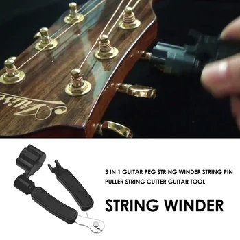 3 în 1 Pod Remover Șir de Tăiere Instrument de Reglaj Pin Extractor Guitar String Winder Ușor Portabil Elemente de Muzică
