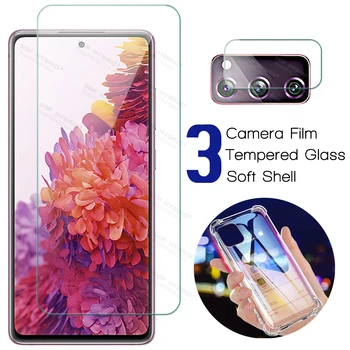 3-în-1 Sticla Temperata Pentru Samsung S20 FE Lumină aparat de Fotografiat de Film de Caz Moale Pentru Galaxy s20 fe s20fe 5g 4g Ecran Protector de Acoperire Coajă
