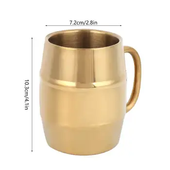 300 ml din Oțel Inoxidabil de Aur Cana de Apa de uz Casnic Strat Dublu de Cafea Halbă de Bere Ceașcă de ceai cu Maner Acasă de Mese, Bar Bere
