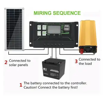 3000W Invertorul USB Kit de 50W Panou Solar Sistem de Putere 60 /100A Controler Complet Complet Puterea Grila de Start Tabără de Telefon