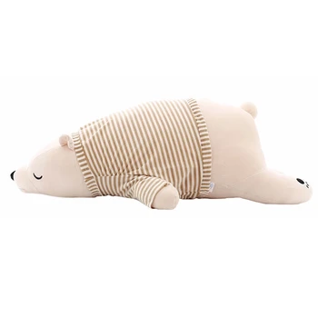 35cm Kawaii Copilul Dressing Polar Urs de Pluș Păpușă Moale Umplute Portabil Urs de Dormit Perna Animal Jucărie de Pluș pentru Copii Cadouri