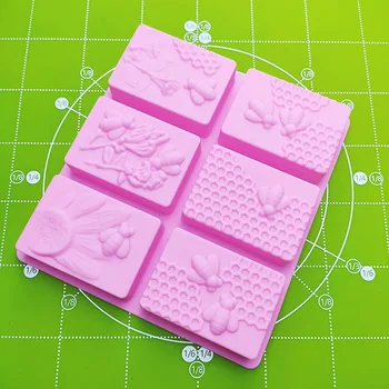 3D Săpun Mucegai Cu 6-Cavitate Silicon Săpun Manual Filtru de Fondant de Decorare Tort de Budinca de Brioșă Cupcake Lumânare Tava de Copt Mucegai
