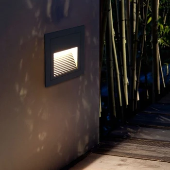 3W Colț de Lumină LED-uri Scara de Lumină Încorporat Pas Lumini Footlight Exterior Impermeabil Scara Parc Coridor de Perete de Lumină B5