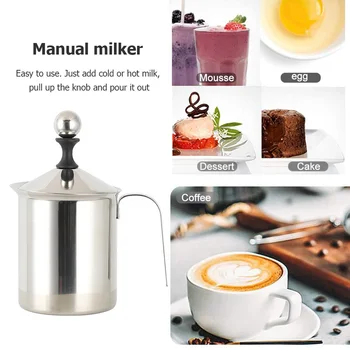 400/800ML Manual Spumant de Lapte din Otel Inoxidabil de Lapte cappuccino Frisca Spuma de Lapte Plasă de Cafea Foamer Cupa