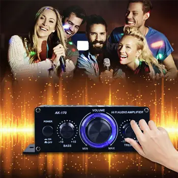 400W HiFi Putere Amplificator Audio Karaoke Home Theater Amplificator 2 Canale Clasa D Amplificator de BASS Music Player Radio FM