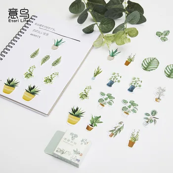 46 Buc Diverse Forme Autocolante Verde Floare Serie De Plante Decalcomanii Pentru Jurnalul De Decorare Diy Album Laptop Învălui