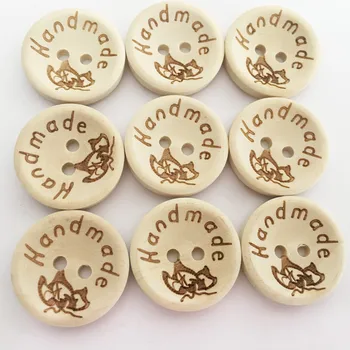 50/100buc butoane din lemn de Nunta de decorare DIY artizanat lucrate Manual scrisori de dragoste Îmbrăcăminte decor Album accesorii de cusut