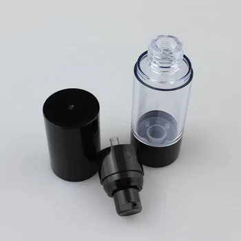 50PCS negru 30 ml pompa airless sticla , negru 30ml airless sticle,plastic airless sticla de 30ml, rotund 30ml pp airless sticla