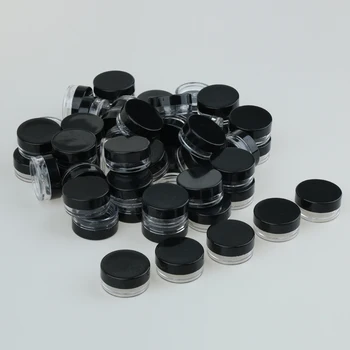 50Pcs Rotund Cosmetice Borcane cu Capace de Vas de Plastic 3g Eșantion Gol Lotiune Crema Balsam Recipient Cutii Portabile pentru Voiaj