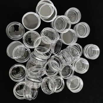 50Pcs/set de 2, 5 ML din Plastic transparent Bijuterii Șirag de mărgele de Machiaj cu Sclipici Cutie de Depozitare Mici, Rotunde Recipient Borcane alcătuiesc Organizator Cutii