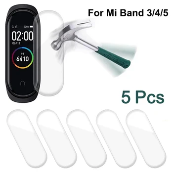 5Pcs 9D Folie de Protectie Pentru Xiaomi Mi Band 6 5 4 3 Ecran Protector Pentru Miband 5 4 3 Capacul Inteligent Watchband 4 5 6 Film Moale Caz