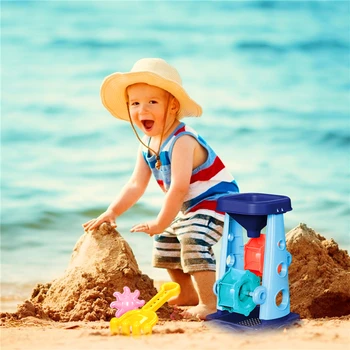5Pcs de Plaja pentru Copii Jucarie Set Plajă pentru Copii Jucării de Nisip Set Lopata Grebla Colorat Ocean Beach Jucării Pentru a Juca În aer liber, Grădini