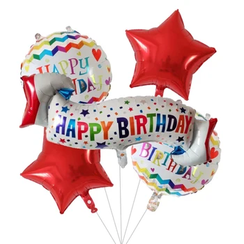 5pcs la mulți ani Bannere, Baloane Petrecere Decoratiuni Pentru Casa Heliu Balon Rotund Stele Globos Copil de Dus pentru Copii Jucarii