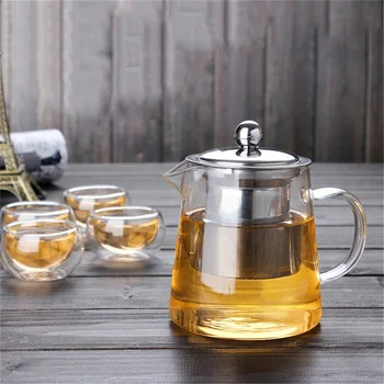 600/950/1300ml de Sticlă Oțel Inoxidabil Ceainic cu Infuzor Filtru Capac Rezistent la Caldura ceainic Ceainic Biroul de Acasă Teaware Set