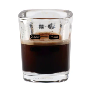 60ml/75ml Pătrat Îngroșat Espresso de Cafea Ceasca de Sticlă Uncie Cupa Uncie Cupa Absolvit-o Ceașcă de Măsurare Concentrat Cupa