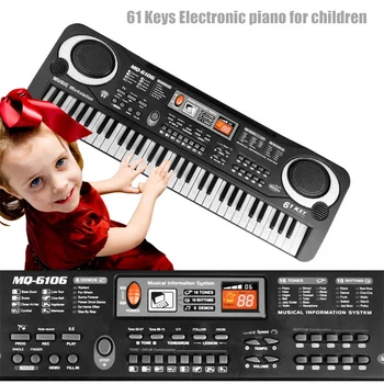 61 de clape Electronice, Pian Copii Multifunctional Instrument Muzical Pian Electronic cu Microfon Electronic Piano