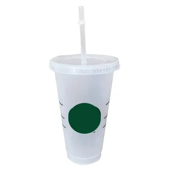710ml/700/473ml Paie Cupa Cu Capac Cu Logo-ul de Culoare Schimbare Ceașcă de Cafea Reutilizabile Pahare Tumbler Finisaj Mat Reutilizabile Taza De Cafenea
