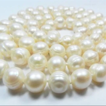 9-10mm alb natural de apă dulce de cultură rotund margele perla diy colier fierbinte de vânzare en-gros preț mare mare de bijuterii 18inch MY4548