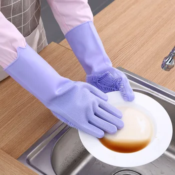 Accesorii De Bucătărie De Curățare Instrument Magic De Spălat Vase Silicon Mănuși Proteja Mâna Murdărie Curat Legume Fructe Perii Se Spală Gadget