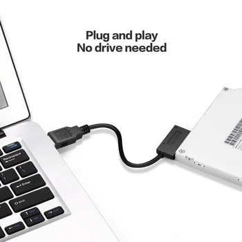 Adaptor USB 13-Pin SATA Unitate Optica Adaptor de 5Gbps USB 3.0 la 7 + 6-Pin CD-ROM Cablu Portabil CD/DVD-ROM Pentru Laptop PC