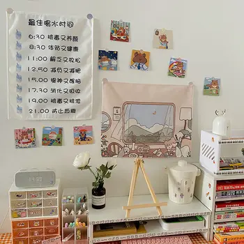Agățat de Fundal Pânză Tesatura Ins Fata de Camera de Decorare Dormitor Dormitor Perete Cuvertură de Pânză anime tapiserie