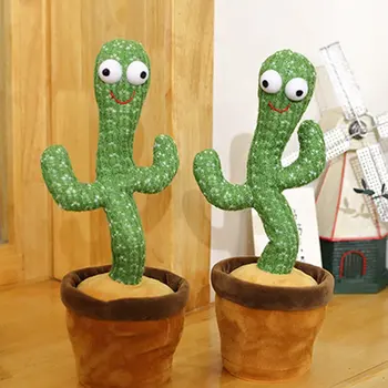 Amuzant 32cm Electric Dans Planta Cactus Jucărie de Pluș Umplute cu Muzica pentru Copii, Copii, Cadouri de Birou Acasă Decorare