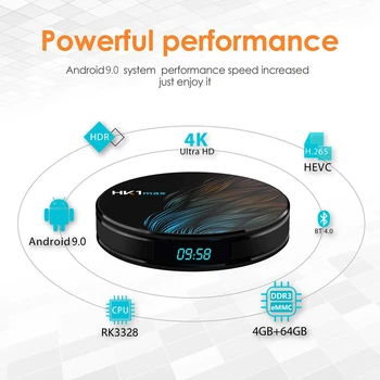 Android 10.0 HK1MAX Smart TV Box 2.4 G/5G Wifi Quad Core BT 4.0 Set Top Box Media Player de Control Vocal HK1 MAX 2GB 4GB