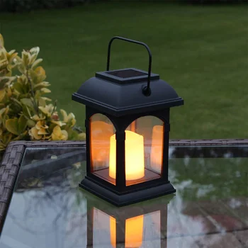 AOKAILA Solare se Ocupe de Lumină Curte lampă de grădină în aer liber lumina de Masă Retro felinar portabil cu LED-Lumanari pentru Terasa, Curte