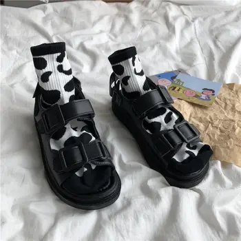 Apanzu Femeile Roma Sandale De Vară 2021 Casual Pantofi Platforma De Moda Unica Negru Cataramă Glezna Curea Sandale Femei, Sandale Sport