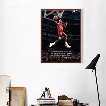 Baschet Star Poster Michael Jordan, Citat de Inspirație Panza Pictura Casa Moderna de Decorare Arta de Perete Picures pentru Camera de zi