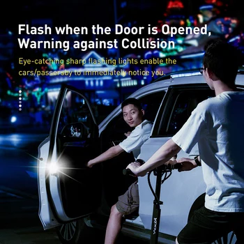 Baseus Mașină de Avertizare Deschidere Ușă de Lumină 2 buc LED-uri Anti-coliziune Auto de Alarmă de Urgență Lampă Auto Flash Lumini de Semnalizare Accesorii