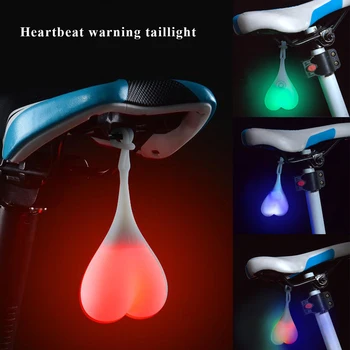 Bicicleta Inima Lampa De Noapte Cu Bicicleta Bancheta Din Spate Lumini De Siguranță Scaun Silicon Rezistent La Apa Creative Coada Lumini De Siguranță Lampa De Control