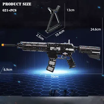 BZDA PUBG Joc Pușcă de Asalt M4A1 Blocuri Arma de Foc 6 Gloante Continuu Arma Cărămizi Jucării Pentru copil Ziua de nastere Cadouri