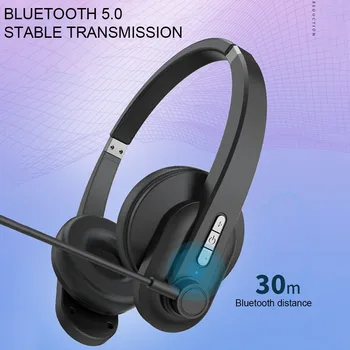 Calculator Centru de Apel HiFi Stereo de Afaceri Bluetooth Căști de 3,5 mm Jack Cu Microfon Ajustabil