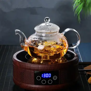 Ceainic De Sticlă Transparentă De Apă Cana Ceai Infuzor Ceai Kung Fu Puer Ceai Vas Rezistent La Căldură Flori Ceainic Ibric Cafea, Vase De Ceai