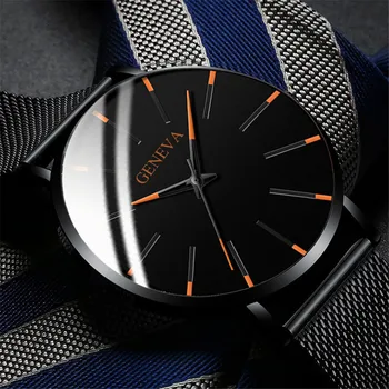 Ceasuri Barbati 2021 Lux De Sex Masculin Elegant Ultra-Subțire Ceas De Oameni De Afaceri Din Oțel Inoxidabil Plasă De Cuarț Relogio Masculino Fierbinte De Vânzare
