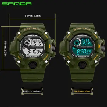 Cele mai noi Barbati Ceasuri Sport Ceas Militar de Moda Ceasuri de mana Digital cu LED-uri Impermeabil Ceasuri