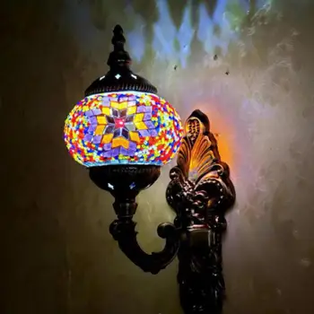 Cele Mai Noi Mediteraneene Lampa De Perete În Stil Art Deco Turc Mozaic Lampă De Perete Lucrate Manual Mozaic De Sticlă Romantic Deco, Trepte De Lumina