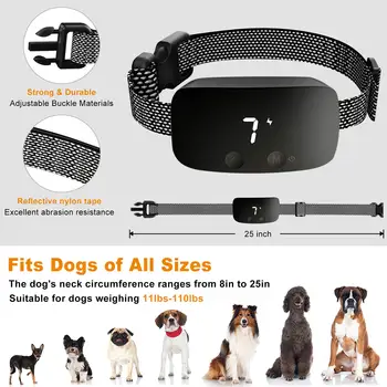 Coaja de Guler pentru Câini Reîncărcabilă Anti Latrat de Formare Guler 7 Sensibilitate Reglabilă Intensitate Semnal de Vibrații Accesorii Câine