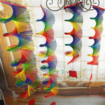 Colorate, Clopoței de Vânt DIY Bambus Agățat Spirală Windchime Pentru Acasă Fereastră în aer liber, Decoratiuni de Gradina
