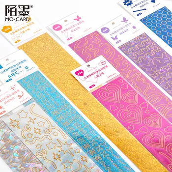 Colorate Sequin Serie Panglică Decorativ Cu Laser Autocolante Scrapbooking Jurnal Coreean Papetărie Album Fluture Scrisoare Arc Autocolant