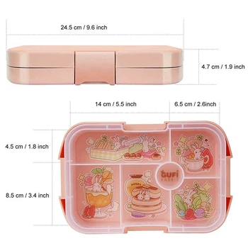 Copii Bento Box Cu 6 Compartimente 920ml Cutie Bento Grădiniță Picnic Călătorie Snack Box cu Microunde Adulți Cutie de Prânz